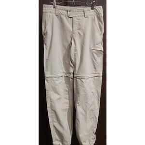 Columbia Omnishade Pants Women 4 khaki Convertible Zip Off Nylon sun protection